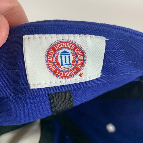 Kansas Jayhawks NCAA Blue Gray Fan Favorite Relaxed Fit Strapback Adjustable Hat - Picture 5 of 6